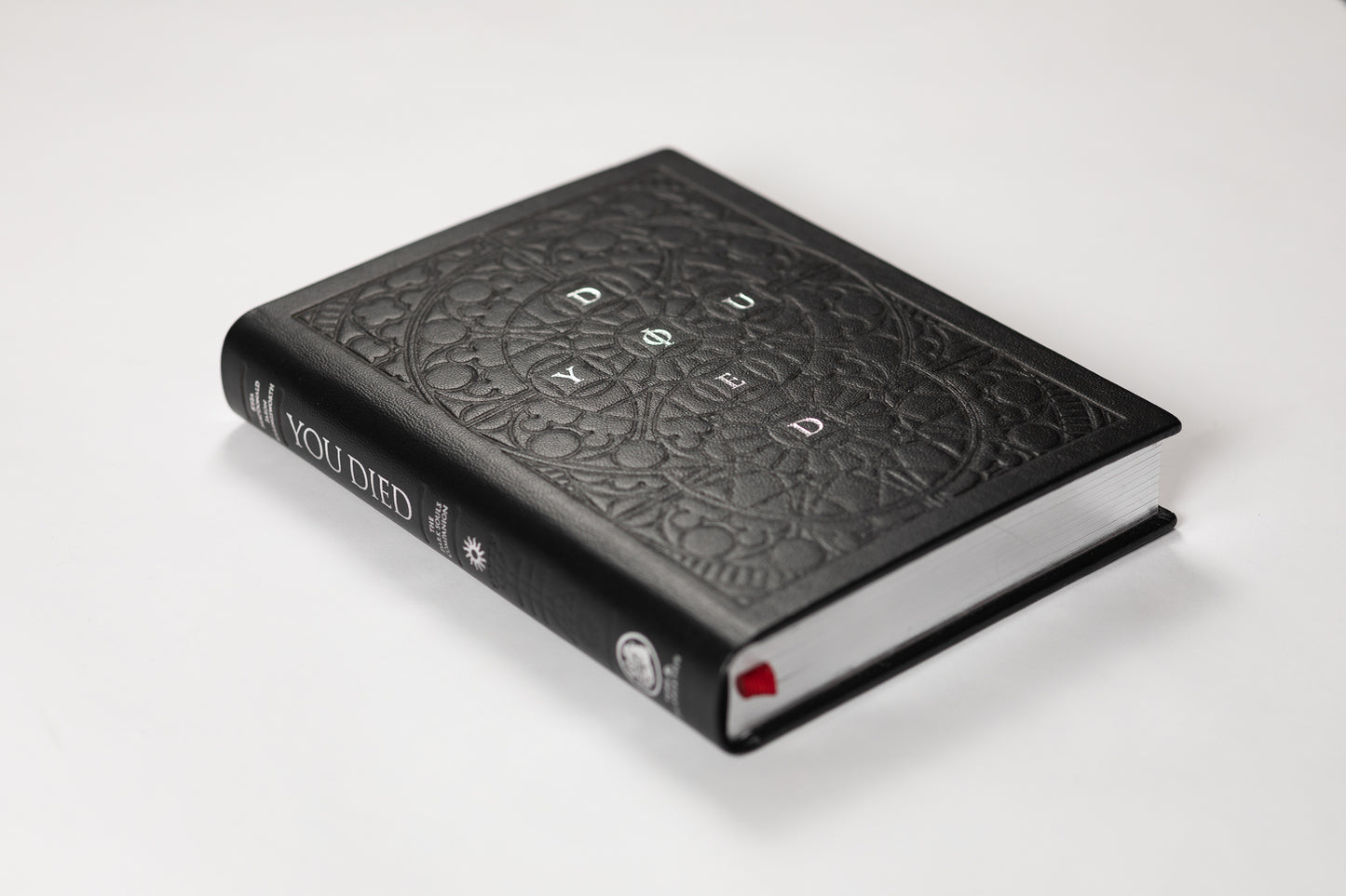 "Gravelord Servant Edition" Italian-leather copy of You Died with handcrafted oak coffin)