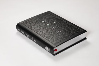 "Gravelord Servant Edition" Italian-leather copy of You Died with handcrafted oak coffin)