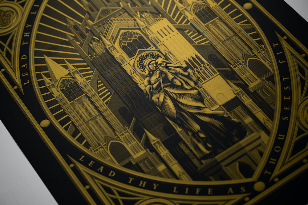 Mother & Child print ("Gold-Hemmed Black" limited edition)