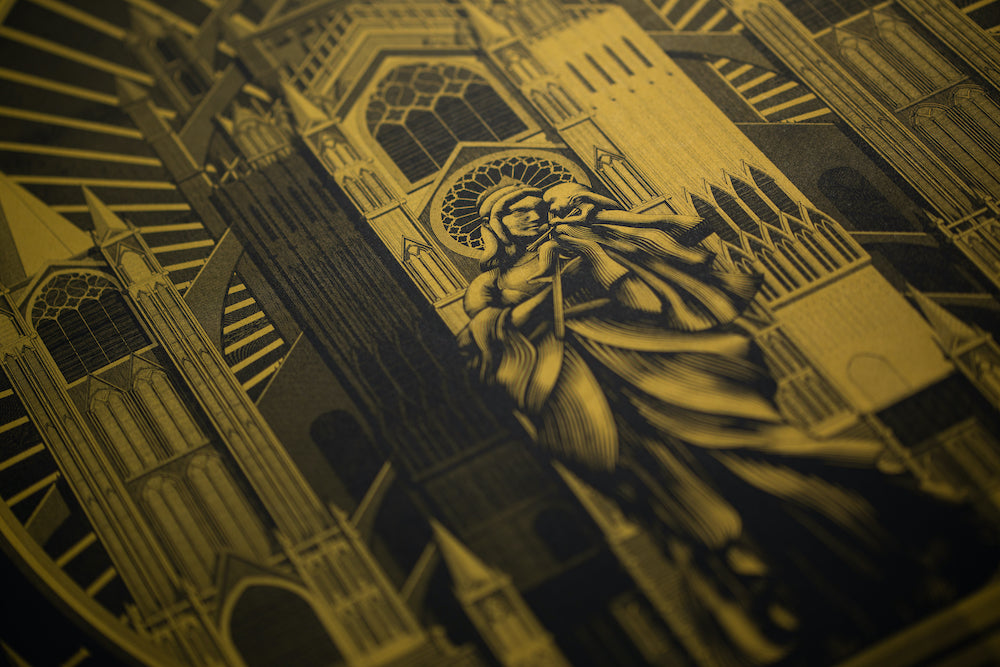 Mother & Child print ("Gold-Hemmed Black" limited edition)