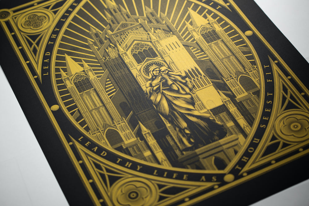 Mother & Child print ("Gold-Hemmed Black" limited edition)