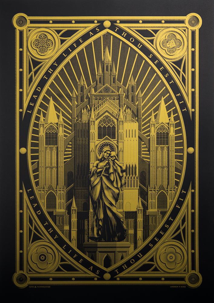 Mother & Child print ("Gold-Hemmed Black" limited edition)