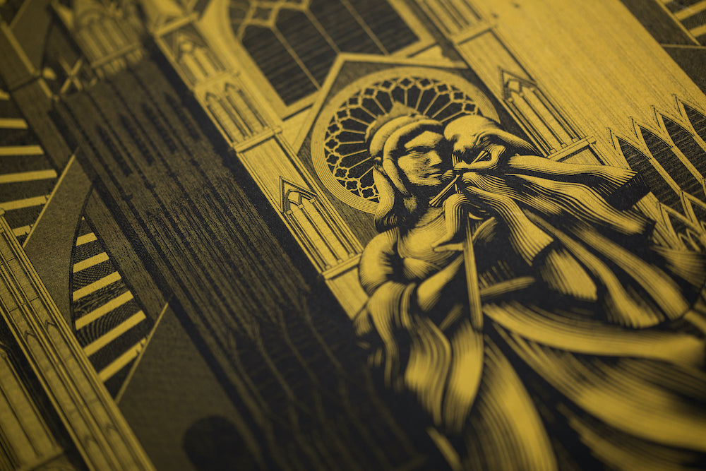 Mother & Child print ("Gold-Hemmed Black" limited edition)