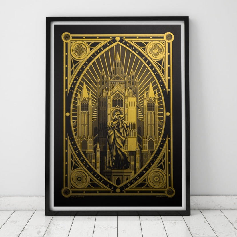 Mother & Child print ("Gold-Hemmed Black" limited edition)