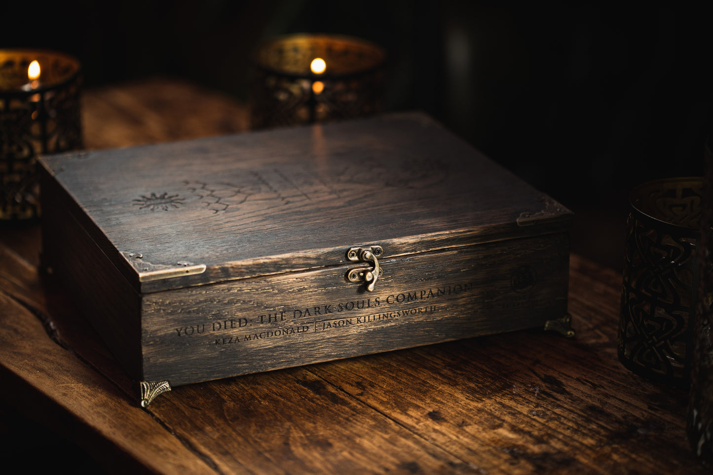 "Gravelord Servant Edition" Italian-leather copy of You Died with handcrafted oak coffin)