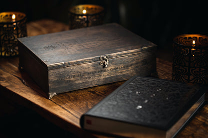 "Gravelord Servant Edition" Italian-leather copy of You Died with handcrafted oak coffin)