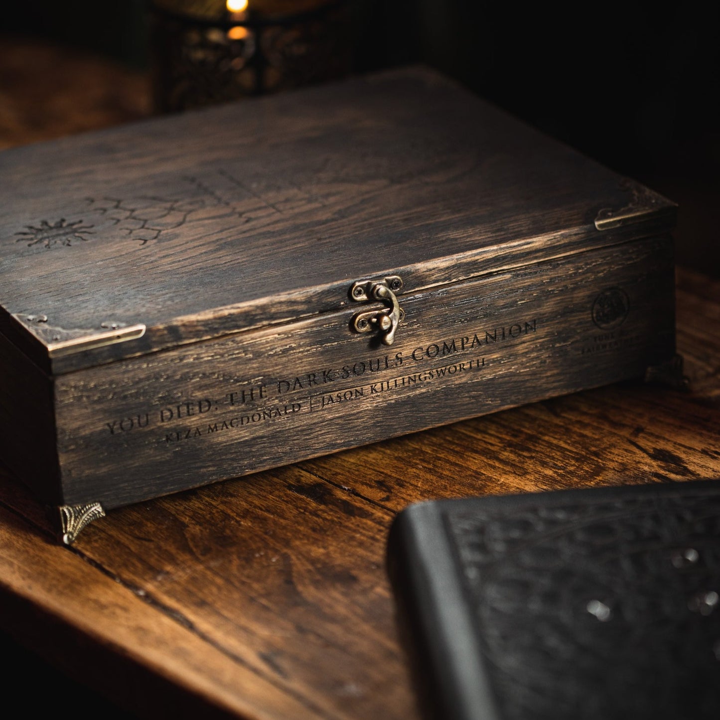 "Gravelord Servant Edition" Italian-leather copy of You Died with handcrafted oak coffin)